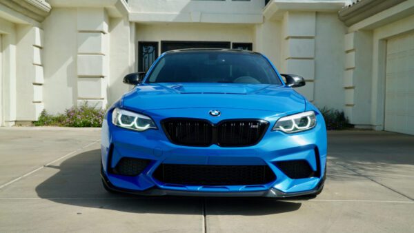 Front View of BMW car with Carbon splitters
