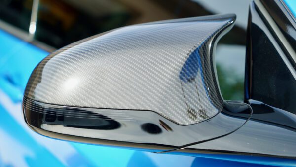 Back Side of Side Mirror of a BMW Car