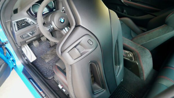 Blue BMW Driving Seat Backside