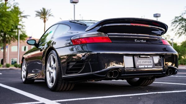 Back Portion of Black Porsche