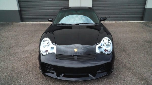 Black Porsche Turbo Coupe Front View