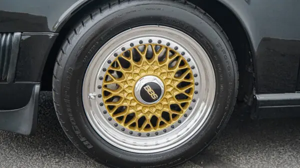 Vintage Car wheel of Porsche Coupe