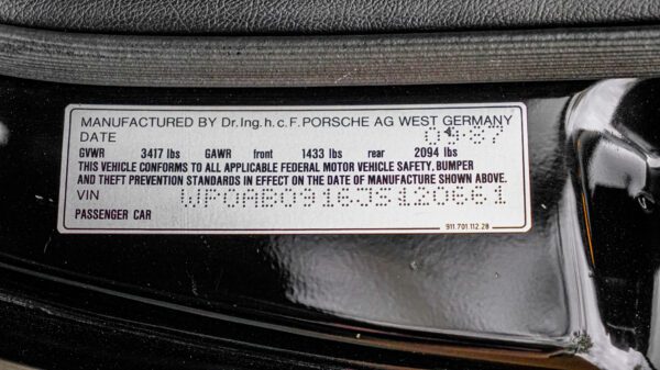 Vehicle Manufacturing Date and details on the label